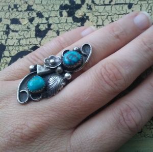 Vintage Sterling Silver Navajo Turquoise Ring